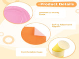 220PCS Rainbow Party Tableware, Colorful Neon Party Supplies, Disposable Dinnerware Kit, Includes V1192-AZ-W-18278