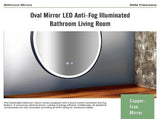 Oval Mirror LED Anti-Fog Illuminated Bathroom Living Room V63-840651