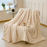 Luxurious faux rabbit fur blanket - feels like stroking a cat, with a pure V1105-YAMT-02
