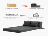 Folding Sofa Bed, 3-in-1 Foldable Couch Bed with 2 Pillows and Washable Cover, 25D High Density V952-ZDSFDDZSFSINLMIP6V0