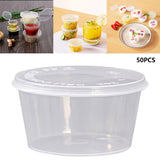 50 Sets - 4 Oz Small Plastic Containers with Lids - Portion Cups for Sauces, Condiments - Disposable V1369-AZ3-W-20329