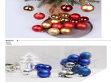 24Pcs Plastic Electroplated Xmas Decor Hangings, Rose Red 8cm Glossy Baubles to Enhance Christmas V1221-XM-LB4792-ZS118