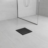 10x10cm Square Shower Drain with Grid Pattern Grate Matte Black 304SS, CUPC Certified with Hair V63-955571