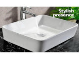 48cm Ceramic Above Counter Bathroom Basin Square Vanity Sink Countertop Wash Basin White V63-841001