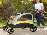 Two Dogs Stroller Divider Pet Travel Stroller Carrier One-key Folding Outdoor V767-P-XL121-D