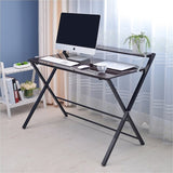 Folding Desk with Shelf Computer Laptop PC Table Side Home Office Furniture V63-835791