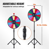 18 Inch Tabletop Color Prize Wheel with Folding Tripod Floor Stand 14 Slots Dry Erase V952-18YCSJZCCSZL00001V0