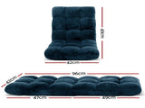Artiss Floor Lounge Sofa Bed Flannel Fabric Navy FLOOR-SBL-M193-S-NA