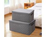 SOGA Extra Large Grey Non-Woven Diamond Quilt Grid Fabric Storage/Organizer Box SBOX044