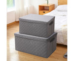 SOGA 2X Large Grey Non-Woven Diamond Quilt Grid Fabric Storage / Organizer Box SBOX043X2