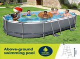 Bestway 488x305x107cm Swimming Pool Steel Frame Set w/ Pump Filter Ladder Cover BW-POOL-OV-488-56450