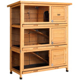 i.Pet Rabbit Hutch Chicken Coop 91.5cm x 46cm x 116.5cm Chicken Coop Large House Cage Run Wooden PET-GT-RHT1240-3L