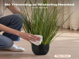 Artificial Grass, 2 Pack 889mm Cattail Grass in Pot, Premium PVC Faux Fake Greenery Shrubs V952-DPKXPLWCLS35CCHPH001V0