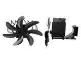 Wood Stove Fan 7 Blade Aluminum Alloy Low Noise Wall Hanging Heat Powered Stove Fan with Fixing Loop V1294-YM0706-3114230124911