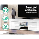 Artiss Entertainment Unit TV Cabinet 130cm White Ivan FURNI-L-GS-TV01A-WH