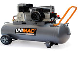 Unimac 100L 2.6kW Industrial Air Compressor, 370L/min 116PSI, Brushless Motor, Long Service Life, V219-TOLACMUM10BA