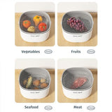 Ultrasonic Fruit Washer and Produce Cleaner Device,Self Spinning Berry Washing Bowl with 2-Tier V1107-122-36822