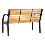 Gardeon Outdoor Garden Bench Seat 120cm Wooden Steel 2 Seater Patio Furniture Natural GB-SL-WOOD-5865-NTL