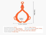 32in Log Lifting Tongs, 2-Claw Log Tongs, Heavy Duty Steel Log Grapple, 1543LBS Lifting Capacity, V952-YMBYQ32YC2ZKPHHI0V0