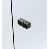 100cm Frameless Diamond Shower Screen with Black Brackets and SS Hinges, Square Knob Handle V63-910951