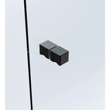 100cm Frameless Diamond Shower Screen Black U-Brackets with SS Hinges & Square Knob Handle V63-910951