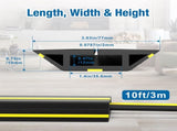 10 ft Floor Cable Cover Protector, Heavy Duty PVC Duct Easy to Unroll, Prevent Trip Hazard for Home V1258-DP02-F-577
