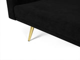Levede Sofa Bed Convertible Velvet Lounge Recliner Couch Sleeper 3 Seater Black SOFABED1005-BK