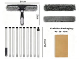 2-in-1 Window Squeegee Cleaning Kit with 10-Section Extension Pole, Rotating Head and 2 Scrubbers V1189-LC-AMZ-00175