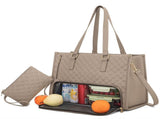 Stylish Quilted Laptop & Lunch Tote Bag , Water-Resistant with Insulated Compartment & Clutch V888-ELOSUNG25755