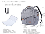 Extra wide opening and dual zippers Care Diaper Bag Backpack for Girl/Boy, Wide Opening, V1366-AZ2-W-03599