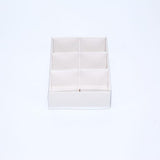 50 Pack of White Card Chocolate Sweet Soap Product Retail Gift Box - 6 Bay Compartments - Clear V382-50CHOC6BAY
