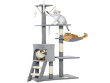 CARLA HOME 134cm Cat Tree for Indoor Cats with Hammock, Plush Perch & Sisal Scratching Posts for V178-36378