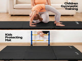 Everfit Gymnastics Mats Folding Exercise Floor Mat Portable 3 Fold Tumbling Mat Black ECM-A-180-BK