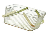 Bath Organizer Basket Stylish Clear Stripe Large Capacity Shower Storage Organizer with Handle for V1294-YM0703-3117230123812