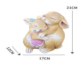 Hug Rabbits Cute Rabbit Resin Garden Ornament - Charming Outdoor Decor V888-ELOSUNG28686