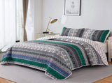 Romantic Blush green grey 3 Pc Bedspread & Pillow Cover Set V745-MAC080340Q13U