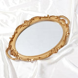 Decorative Tray - Oval Wall Hanging Mirror, Mirror Tray For Bathroom Vanity, Dessert & Coffee Table, V1366-AZ2-W-12456