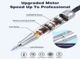 White Professional 45000RPM Rechargeable Nail Drill - Portable Electric Nail File for Manicure & V888-ELOSUNG22691