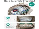 42L Khaki Tennis & Pickleball Expandable Tote Bag wIth Shoe-Zone & Bottle Side Pocket - Waterproof V888-ELOSUNG45036