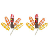 12X Wooden Turkey Planter Sticks,Thanksgiving Decorations for Outdoor Garden Farms Patio V1366-AZ2-W-22043