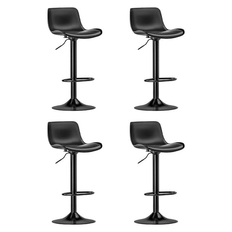 Artiss 4x Bar Stools Padded Seat Gas Lift Black BA-KJ-GL-BPP-SPU-BKX4