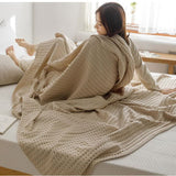 Cotton Waffle Blanket - Air Conditioning Blanket/Throw/Summer Quilt, 200*230cm,Bean Paste Color V888-ELOSUNG15980