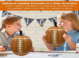 Football Themed Resin Pumpkin Statue, 11.8 Inch Realistic Fake Pumpkin Decor, Rustic Fall Table V1366-AZ2-W-24876