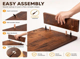 CARLA HOME Dual Monitor Stand Riser, Adjustable Length and Angle, Brown V178-36577