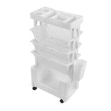 Movable Book Rack Large Capacity 5 Layer Thickened Rollers Multifunctional Movable Bookshelf for V1294-YM0901-3116230009811