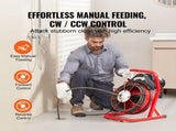 Drain Cleaner Machine Drain Auger 50FT x 1/2 Inch Manual Feed & 4 Cutters V952-SDJJKLSGDSTJZQNLAV3