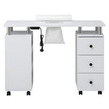 Artiss Manicure Table Nail Desk with Built-in Dust Collector Beauty Salon Station Drawers Shelves FUR-AD-MANICURE-2MOD-WH-AB