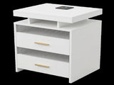 Levede Smart Bedside Table RGB Motion Sensor Charging Nightstand Bedroom Modern NI1075-WH-AU