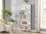 6 Tier Tall Bookshelf, White V1127-AU-CS03-WHT