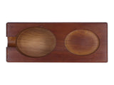 2 Hole Coffee Tamper Holder Beech Coffee Handle Mat Pad Stand for Home RestaurantExternal V1294-YM0901-3118210240412